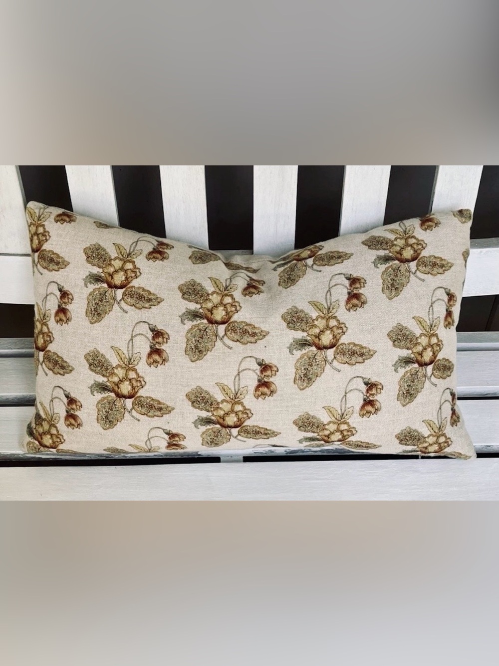 Zara Home Floral Botanical Decorative Linen Pillow 10x20